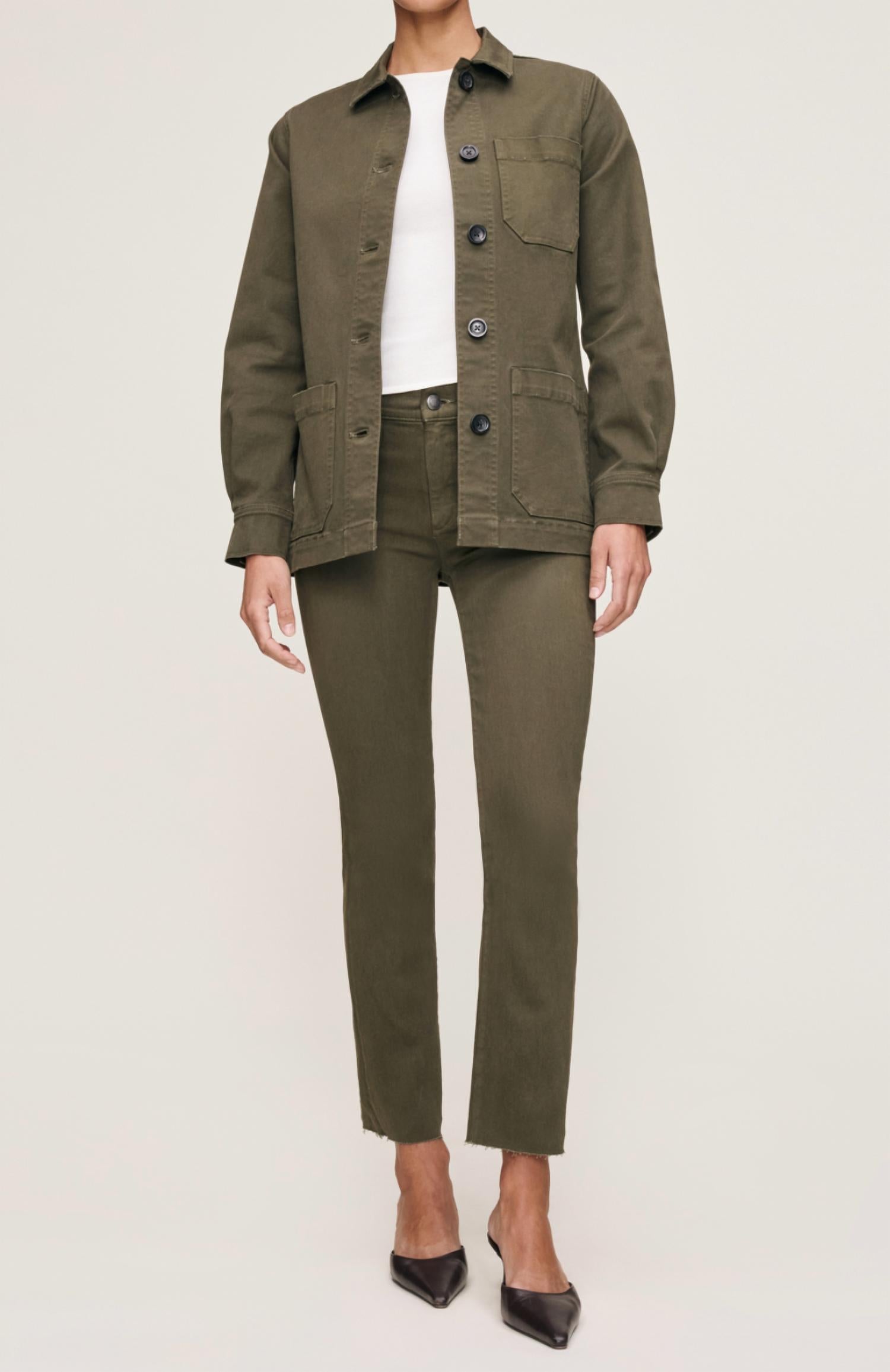 DL1961 - Women's Mara Straight Ankle Jean in olive - women's jeans - view 4
