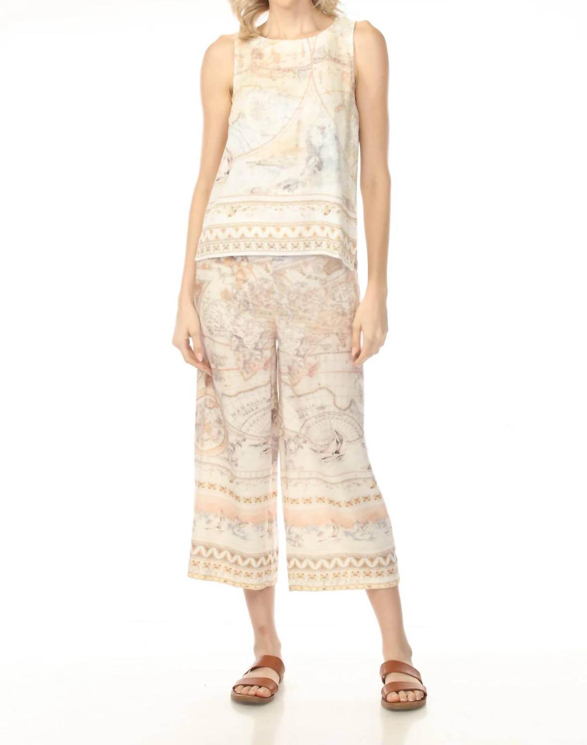Charlie B - Atlas Printed Sleeveless Linen Blend Top
