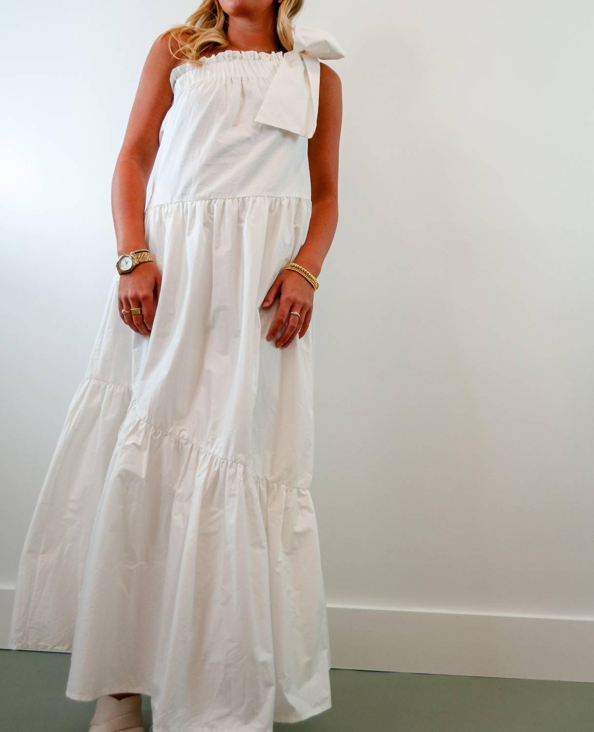 Before You - One Shoulder Ruffle Maxi Dress