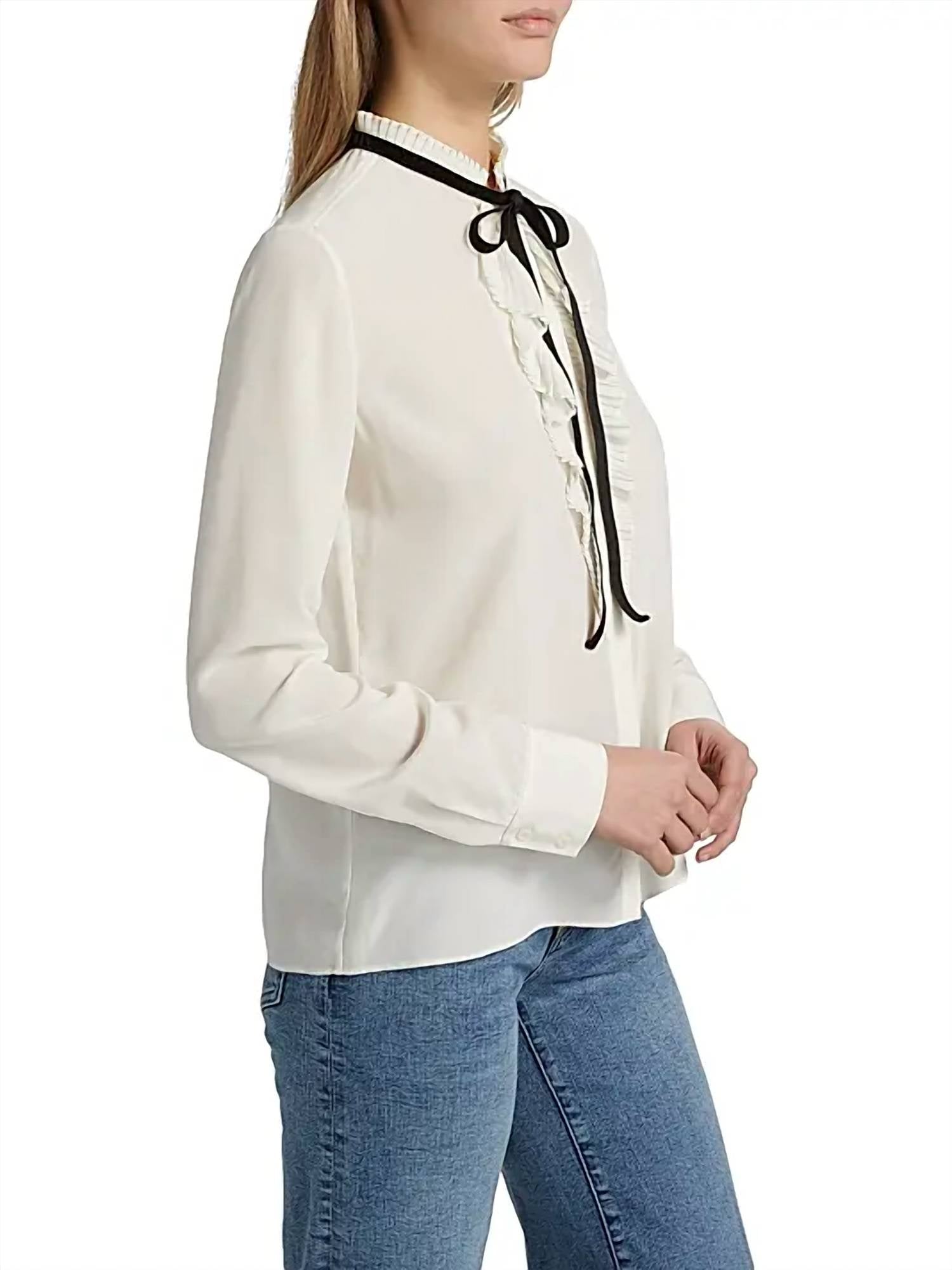 Frame - Velvet Tie Ruffle Blouse