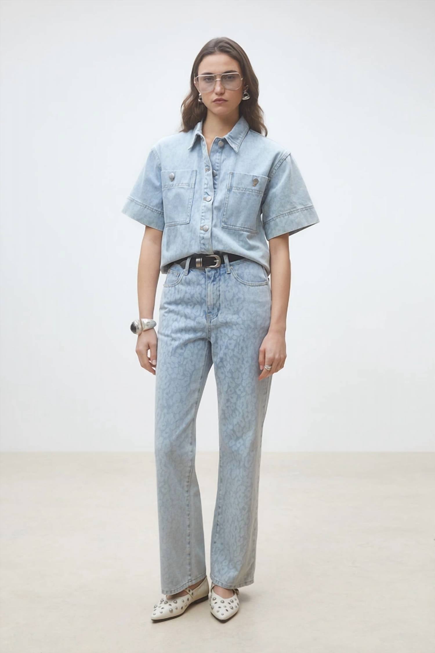 Suncoo - Ritchy Leopard Print Jeans