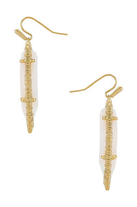Kendra Scott Women's Tessa Drop Earrings in gold white mussel - women's jewelry - detail view