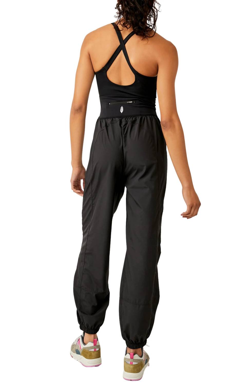 Free People Righteous Crisscross Onesie in black - women's pants - detail view