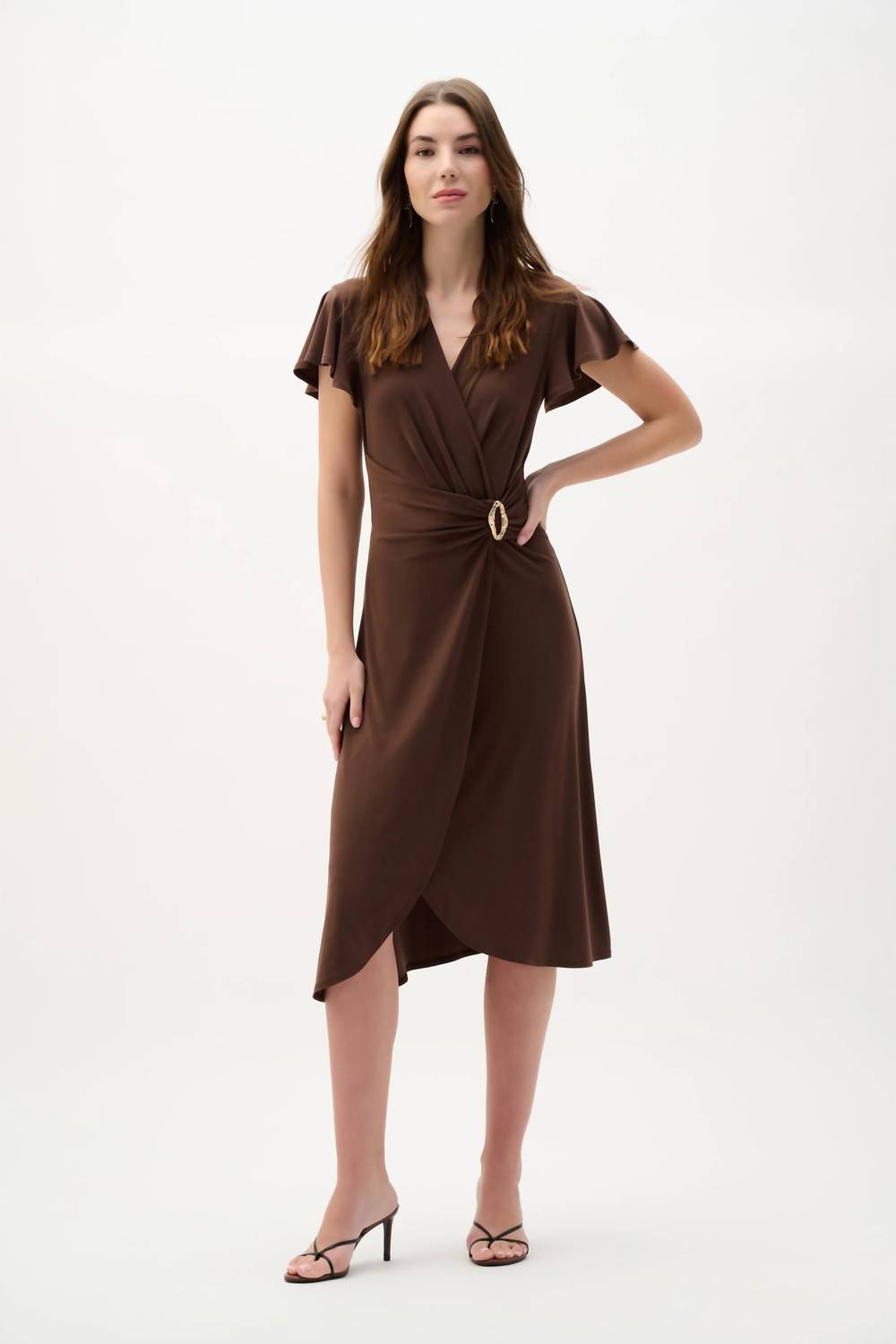 Joseph Ribkoff - Flutter Sleeve Midi Dress