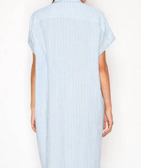 Meet Me In Santorini - Stripe Shirt Dress
