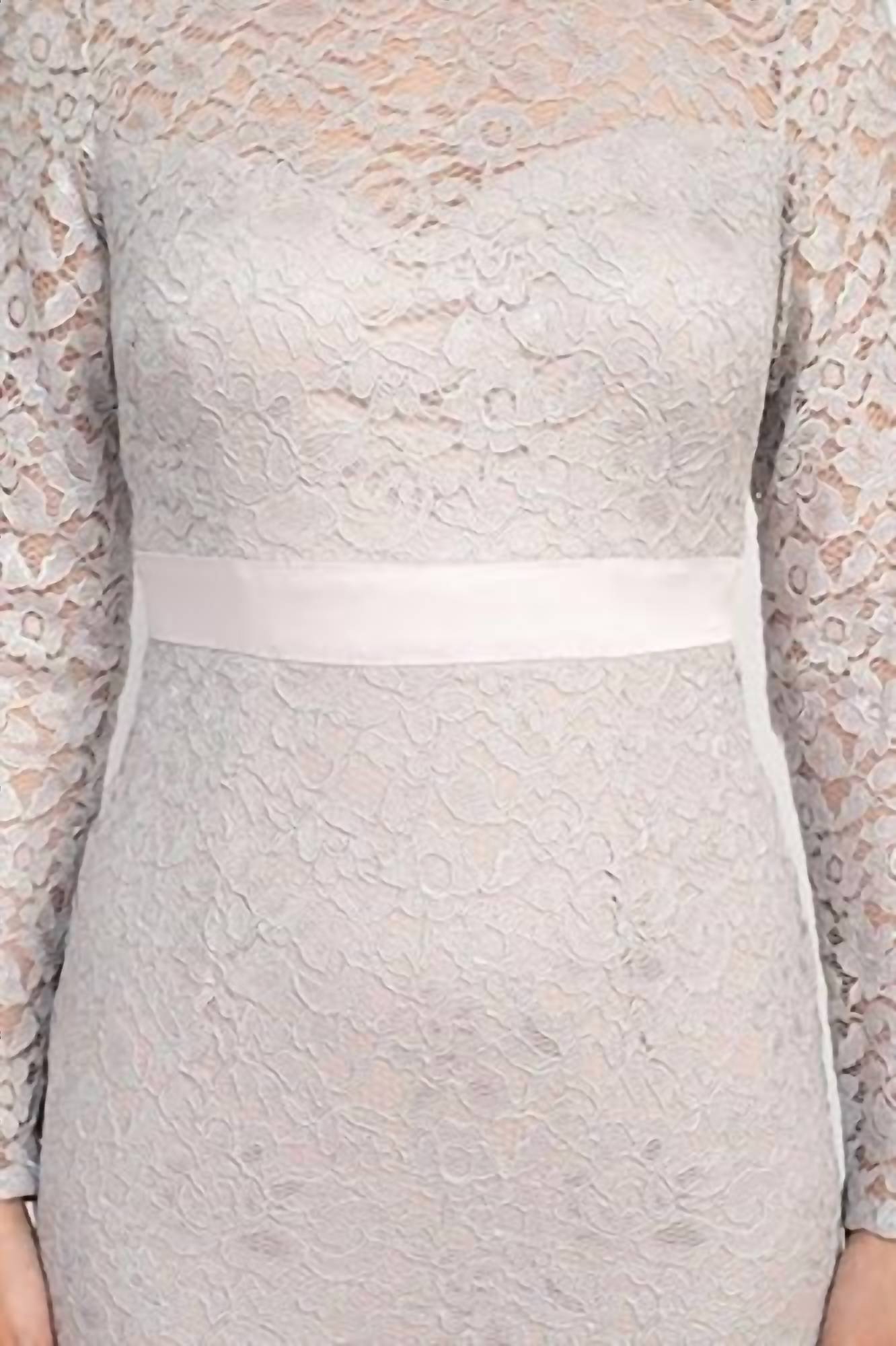 Adrianna Papell - Embellished Keyhole Lace Dress