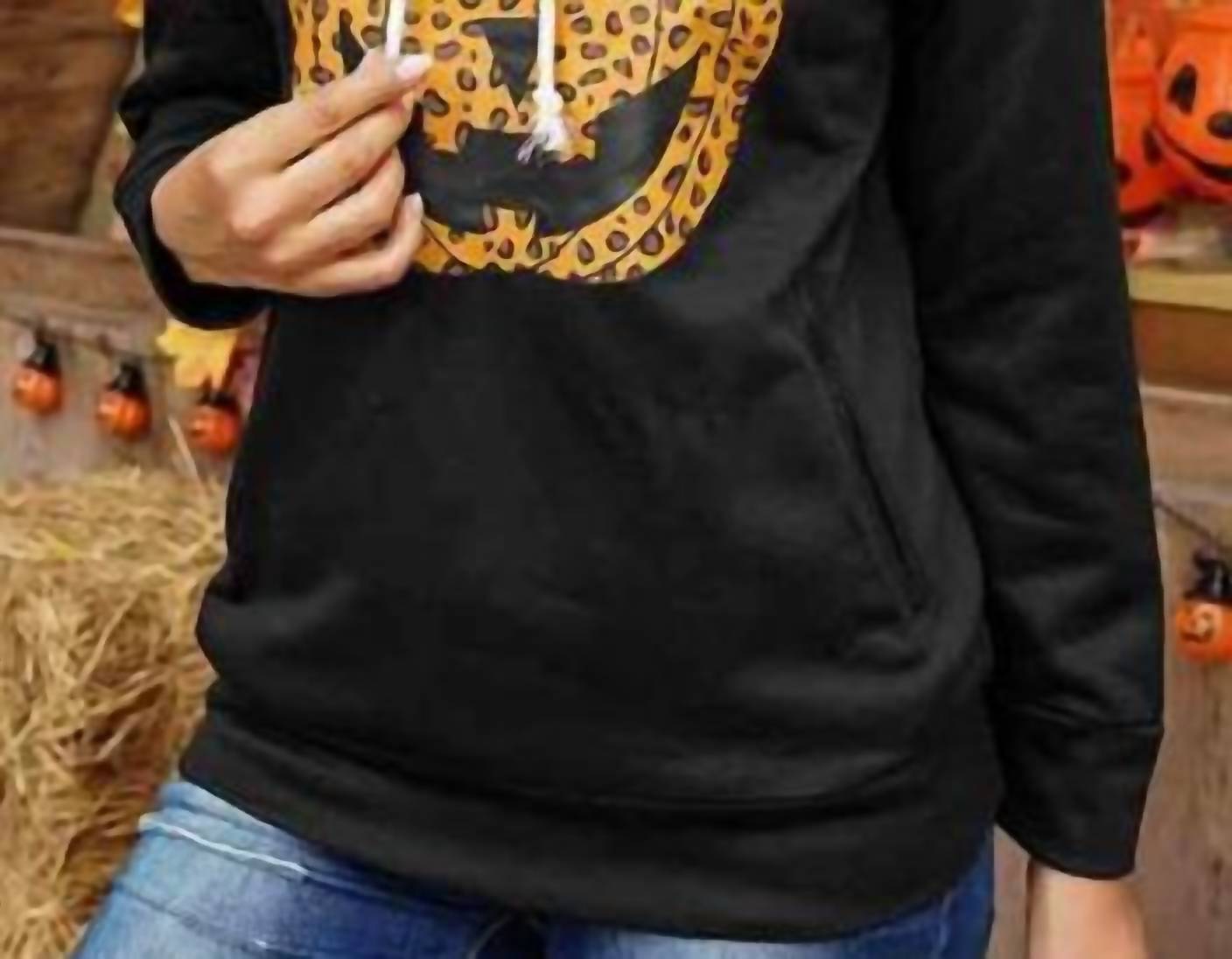 Shiying Fashion - Orange Halloween Pumpkin Hoodie