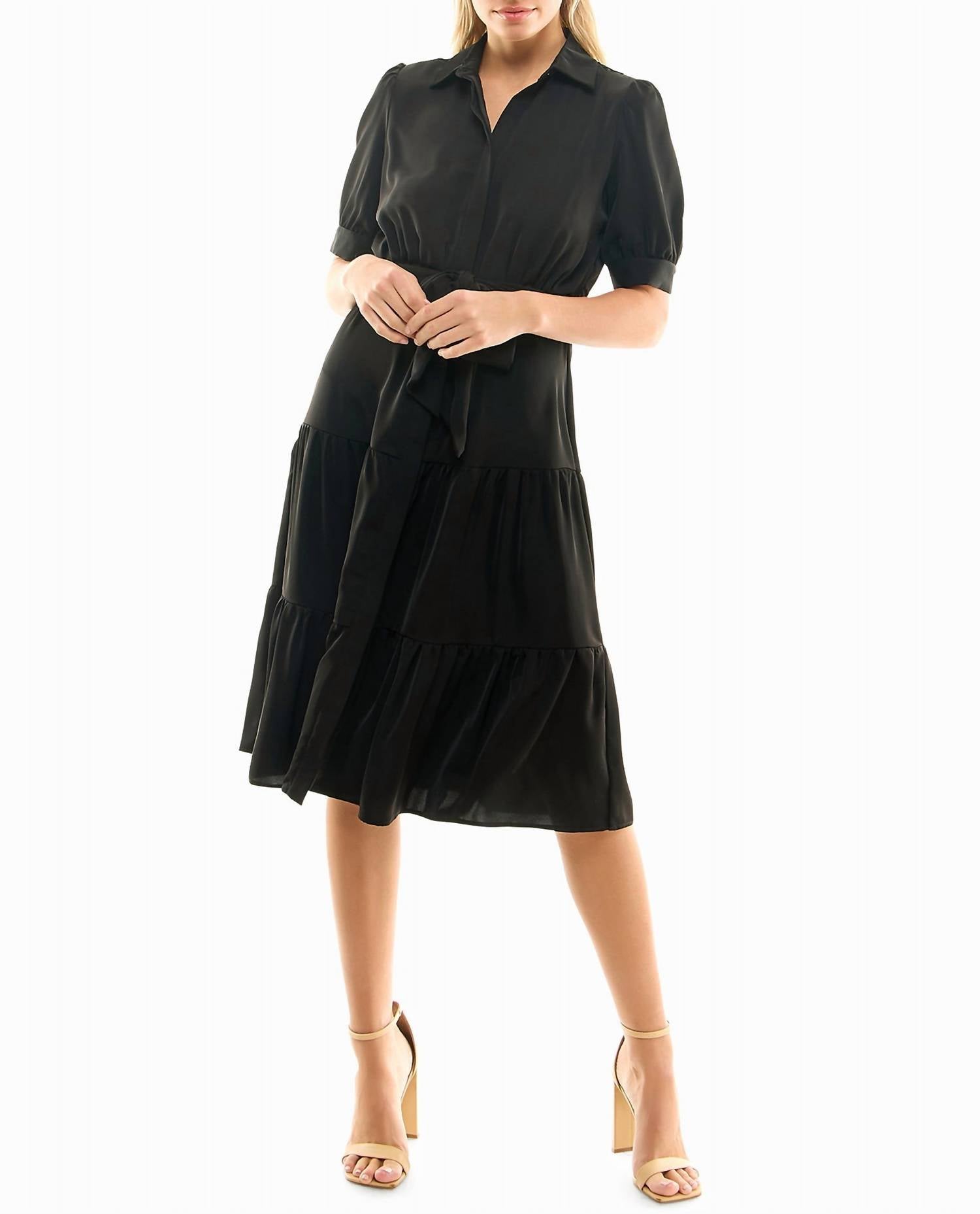 Nicole Miller - Katy Silk Midi Shirt Dress