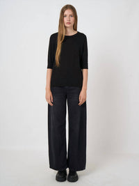 Repeat Cashmere - Fine Knit Short Sleeve Pullover Top