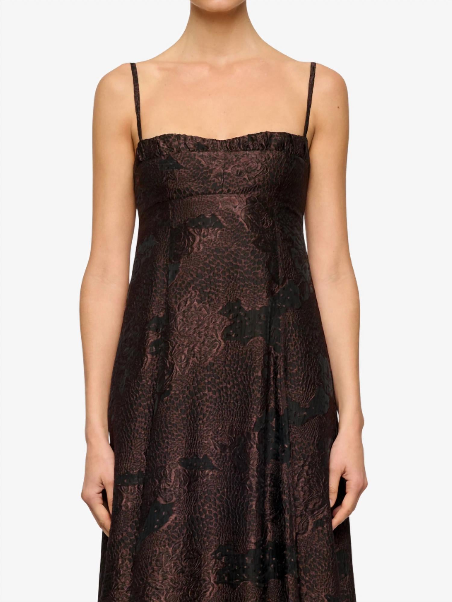 Clea Theron Midi Dress in arabica - women's dress - view 5