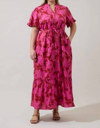 Sugarlips - Gracie Floral Button Up Midi Dress - Plus