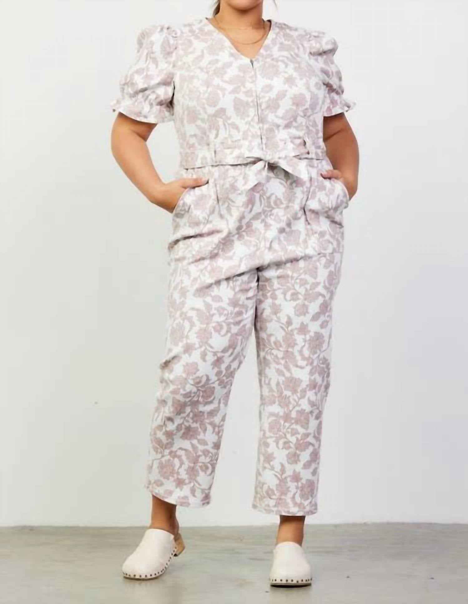 Skies Are Blue - Printed Cotton Twill Jumpsuit