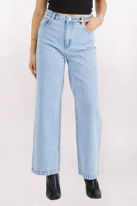Abrand Jeans Carrie High Rise Wide Leg Jeans in light vintage indigo - women's jeans