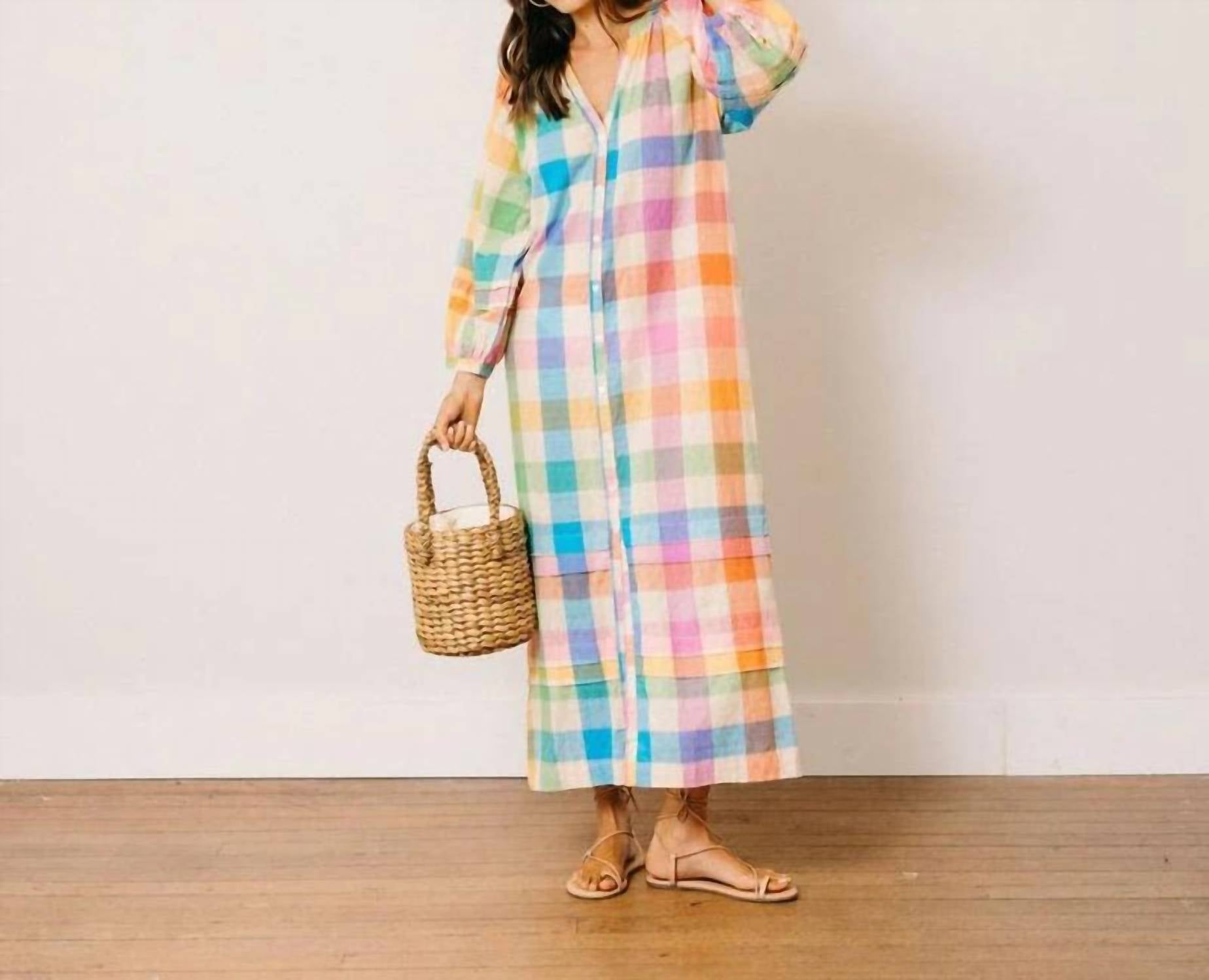 Sunshine Tienda - Cleo Plaid Maxi Dress