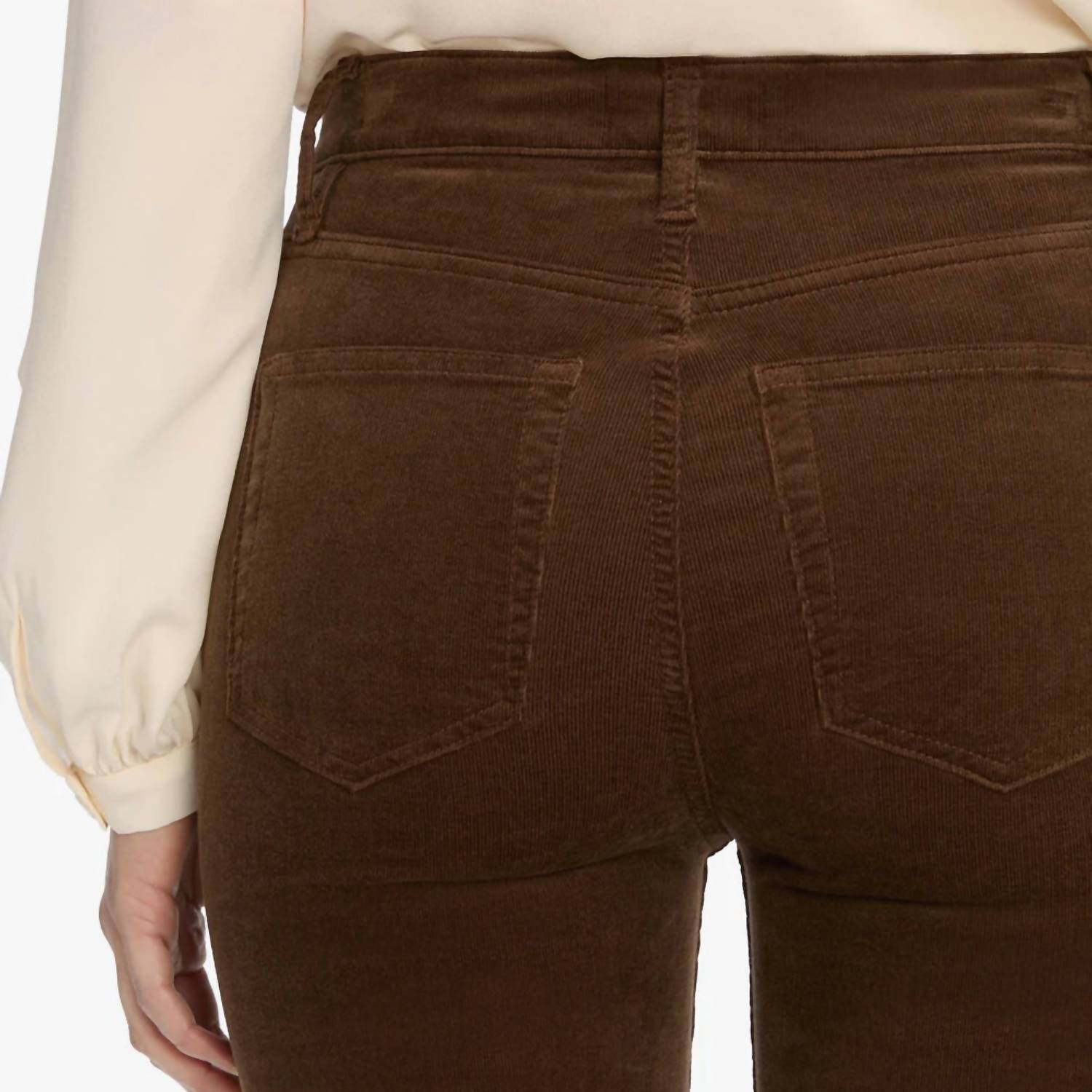 FRAME Women's Le Sleek Straight Corduroy Pants in bitter - women's pants - alternate view