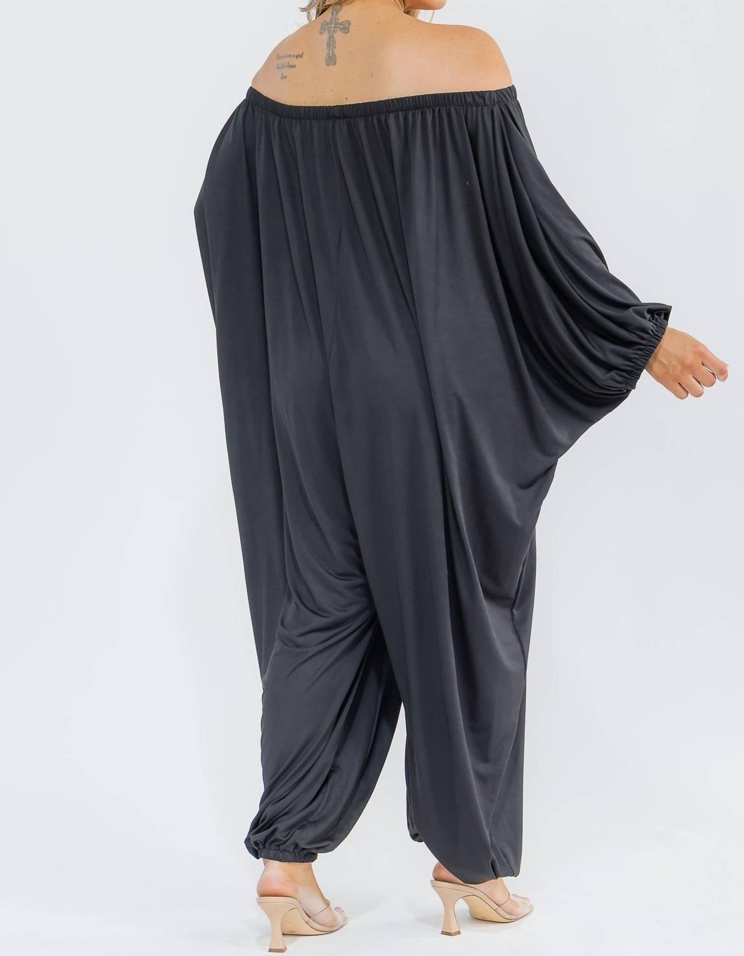 Karen T Design - Long Sleeve Harem Jumpsuit - Plus