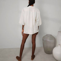 Lunya - Women's Washable Silk Relaxed Button Up Short Set