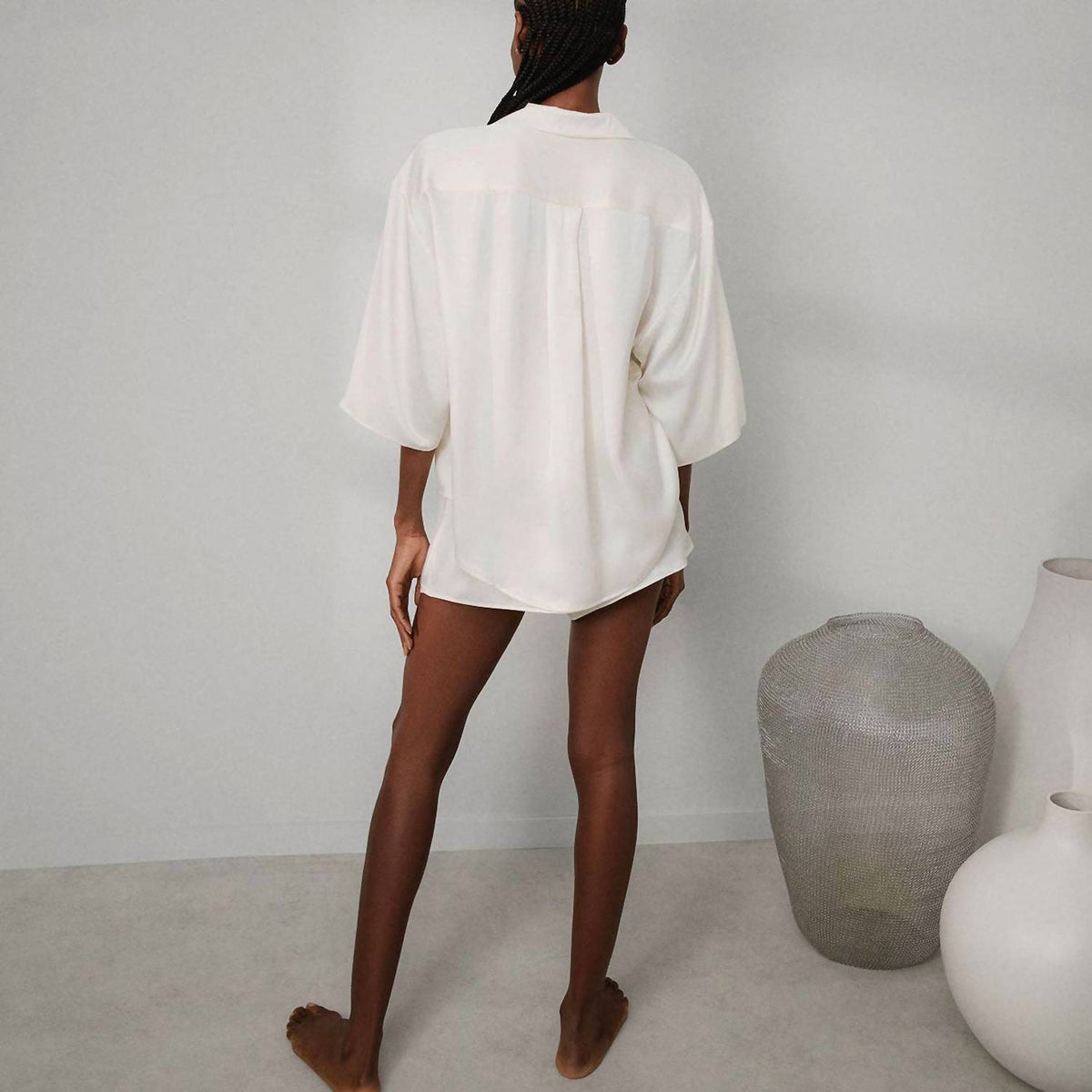 Lunya - Women's Washable Silk Relaxed Button Up Short Set