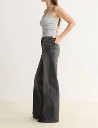 Warp + Weft Wide Leg Jeans in overcast - women's jeans - alternate view