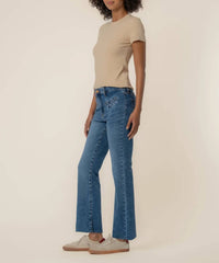 KUT FROM THE KLOTH Kelsey High Rise Ankle Flare Jeans in excitement wash - women's jeans - detail view