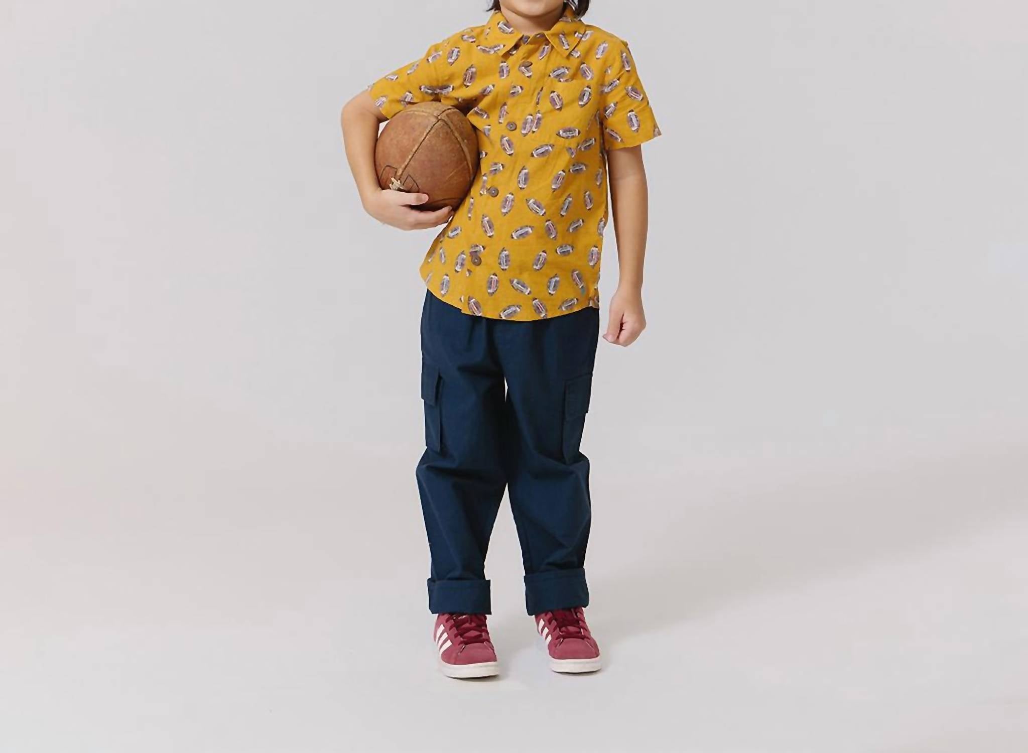 PINK CHICKEN Jack Polo Shirt in flying footballs - kids' shirt