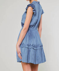 Current Air - Flutter Sleeve Ruffle Detail Mini Dress