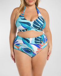 La Blanca - Women's Coastal Palms Halter Bikini Top - Plus