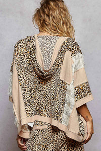 Pol - Oversized Fit Lace Patch Zip Up Hoodie