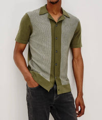 Rails Silas Shirt in olive khaki stripe - men's shirt
