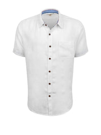 TRUE GRIT Men's Dobby Stripe Shirt in white - men's shirt