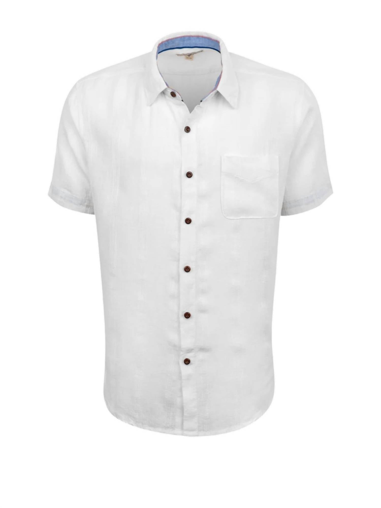 TRUE GRIT Men's Dobby Stripe Shirt in white - men's shirt