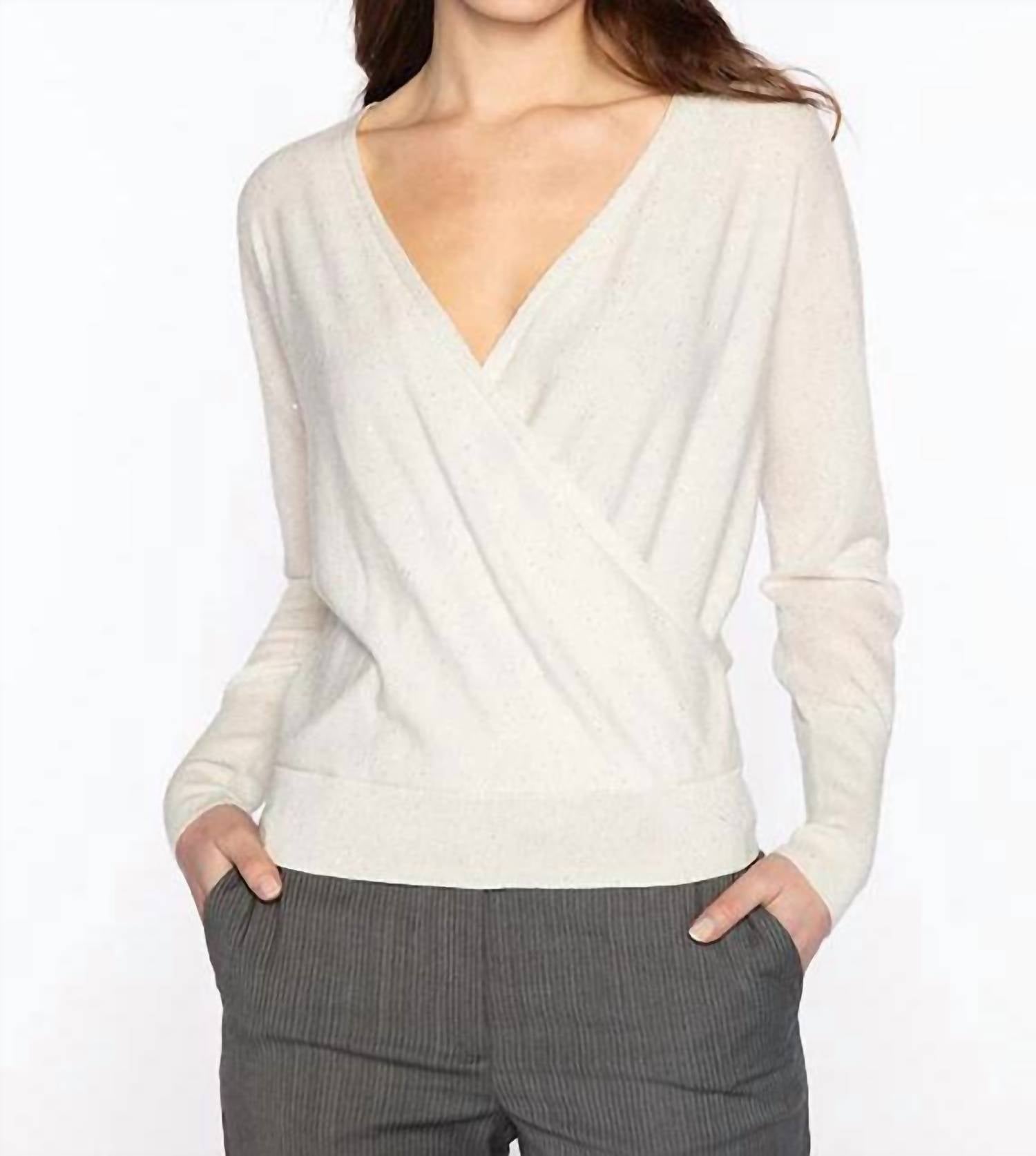 Kinross - Sequin Long Sleeve Surplice Top