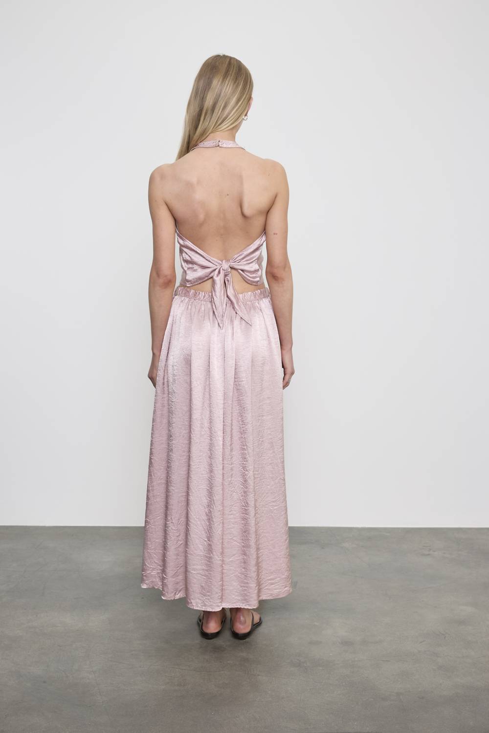 Enza Costa - TEXTURED SATIN HALTER SCARF TOP