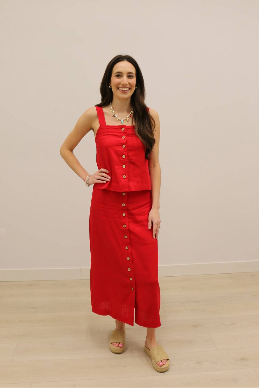 Blu Pepper - Westerly Tank And Midi Skirt Set