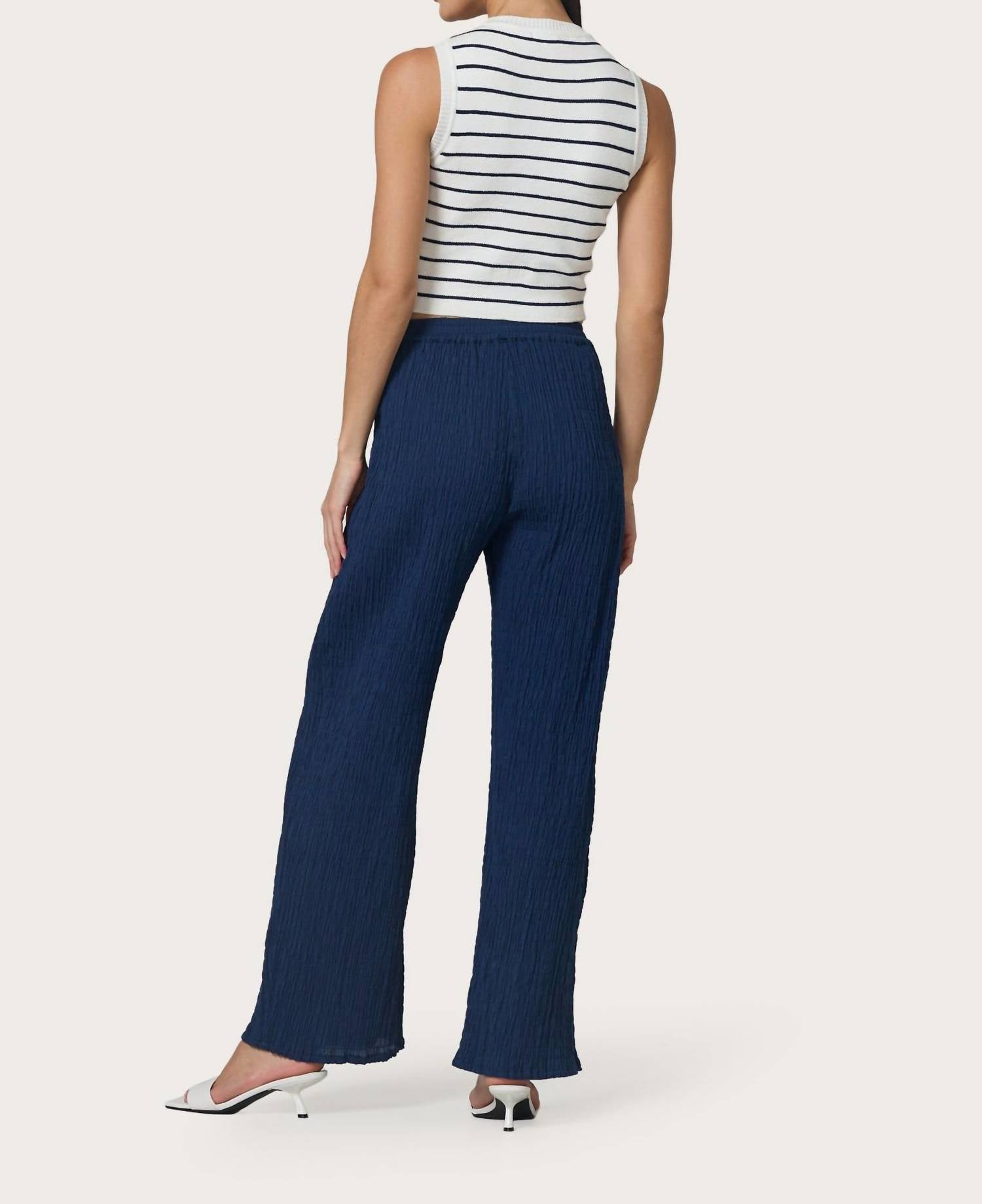 Lusana - Slip On Wide Leg Pants