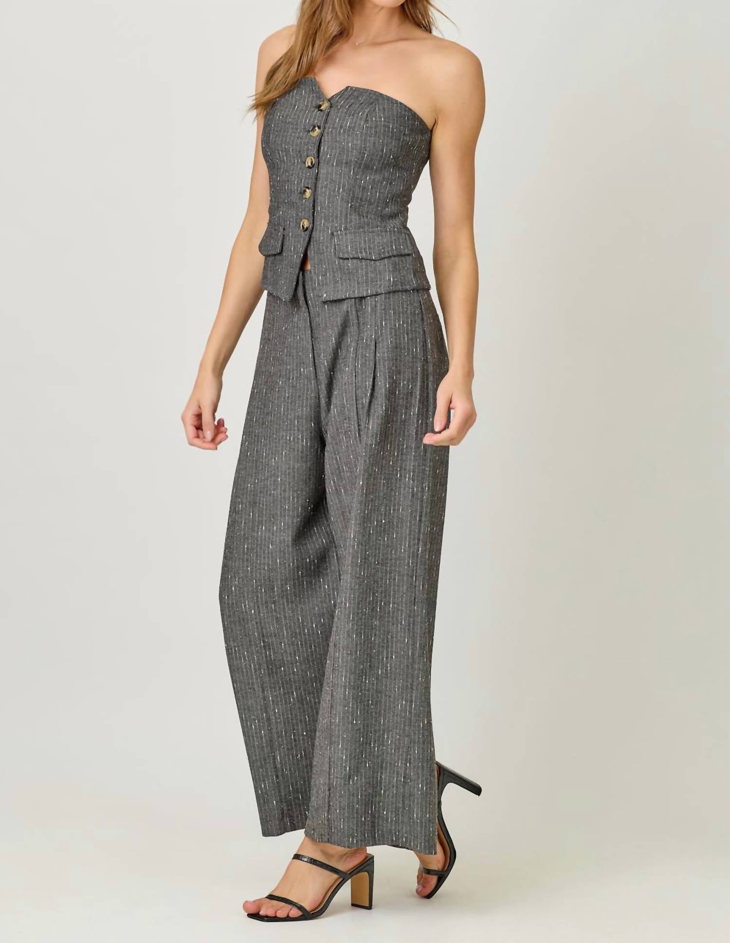 Mystree - Sparkle Pinstripe Tube Top