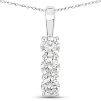 Diana M Jewels Women's Round Lab-grown Diamond Pendant Necklace (0.75 Ct) - Delicate in 14k white gold - women's jewelry
