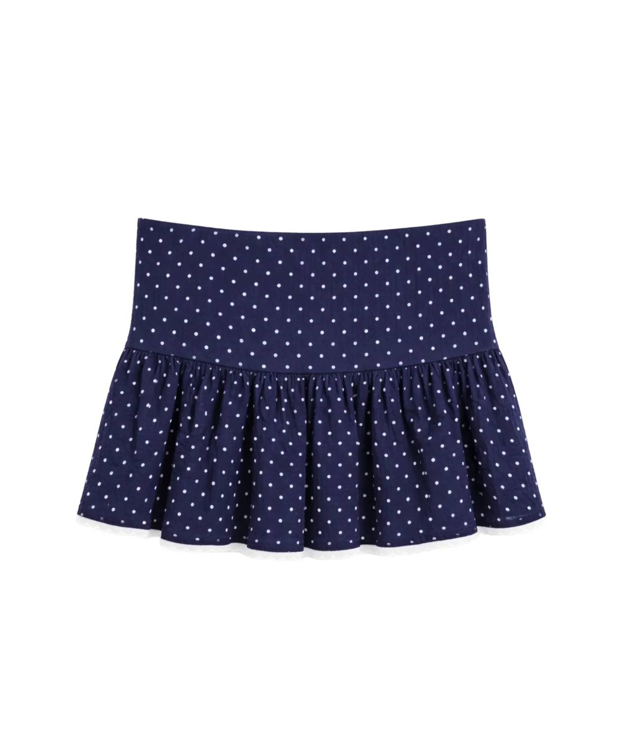 Katie J NYC Clarke Skirt in navy white dot - women's skirt - detail view
