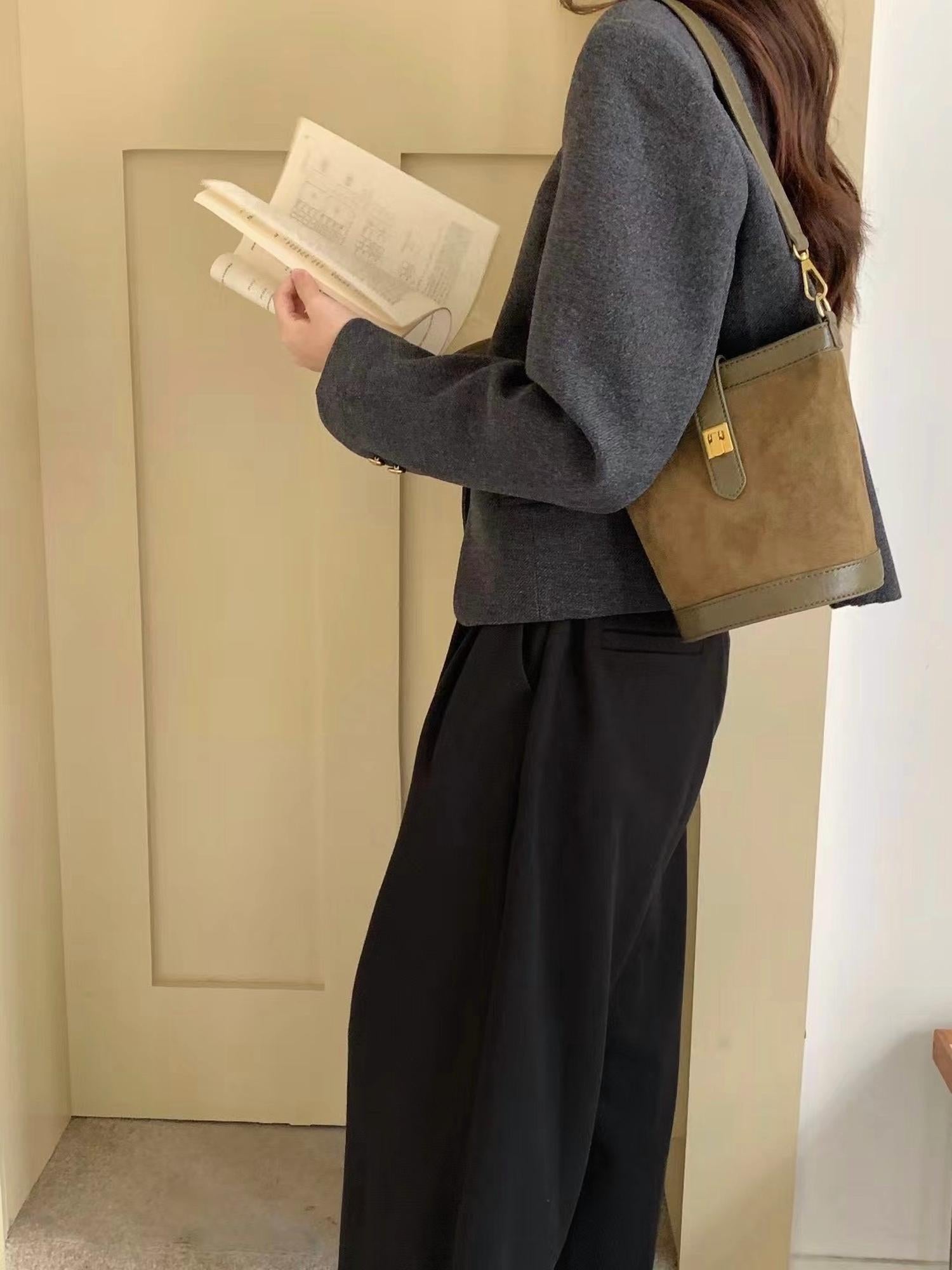 Pretty Persuasions - Women's Suede-like Microfiber Leather Shoulder Crossbody Bag