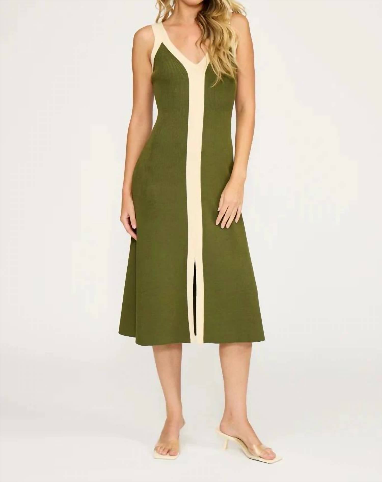 Lucy Paris - ANALISE COLOR BLOCK MIDI DRESS