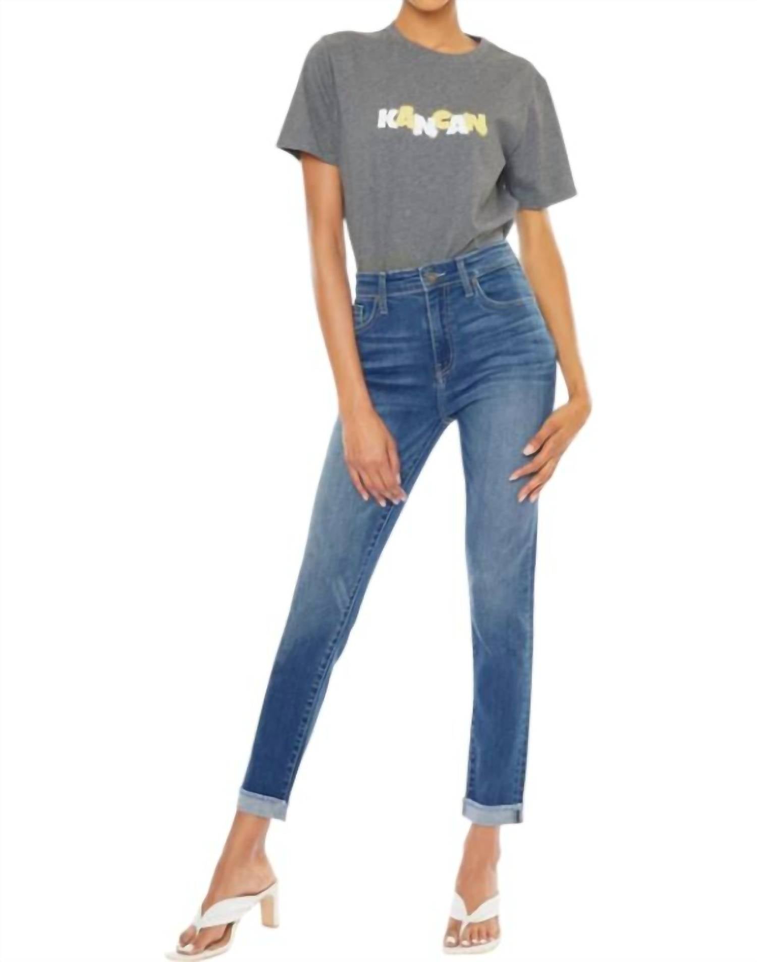 KanCan Janice High Rise Cigarette Leg Jeans in medium wash - women's jeans