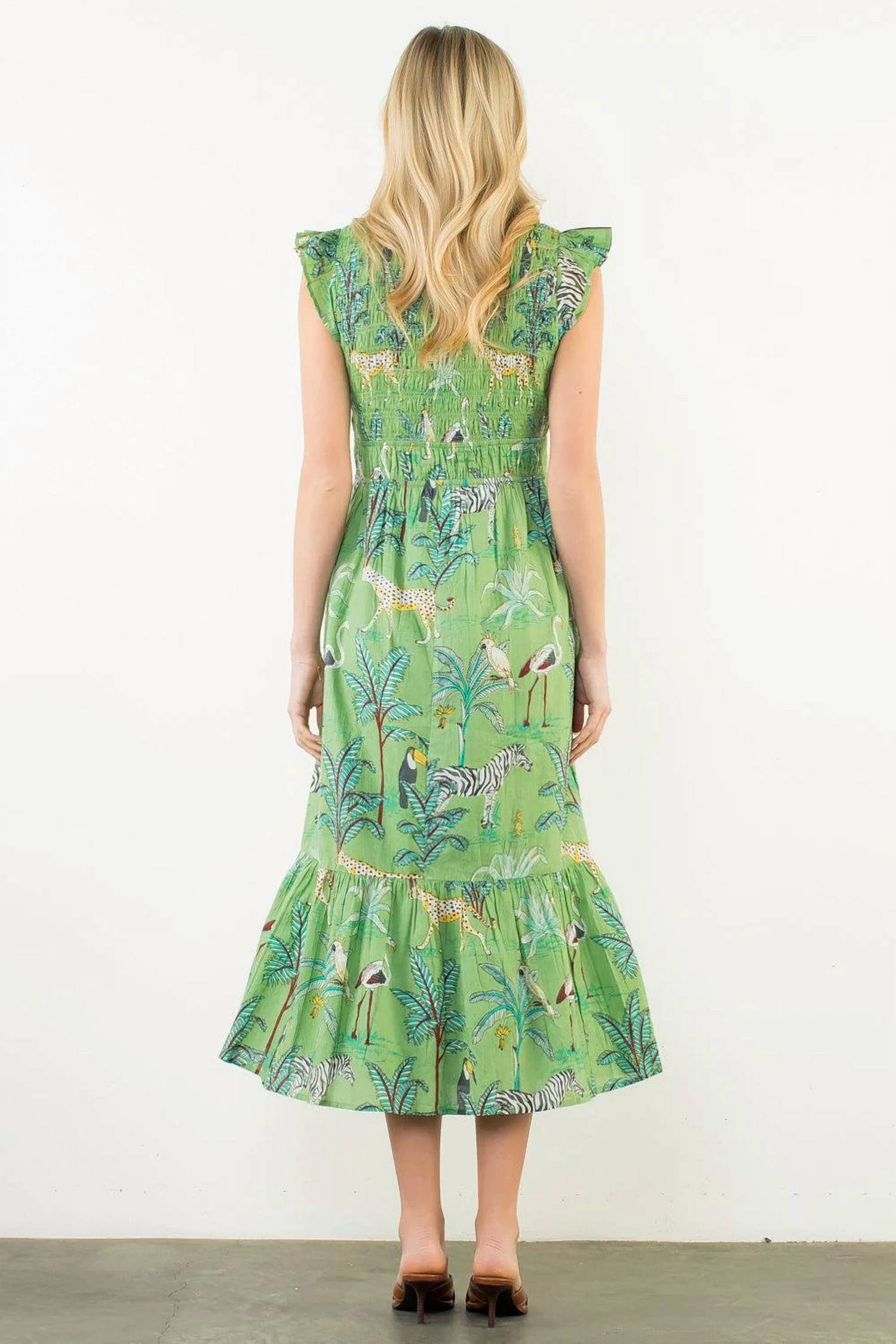 Thml - Flutter Sleeve Animal Print Maxi Dress