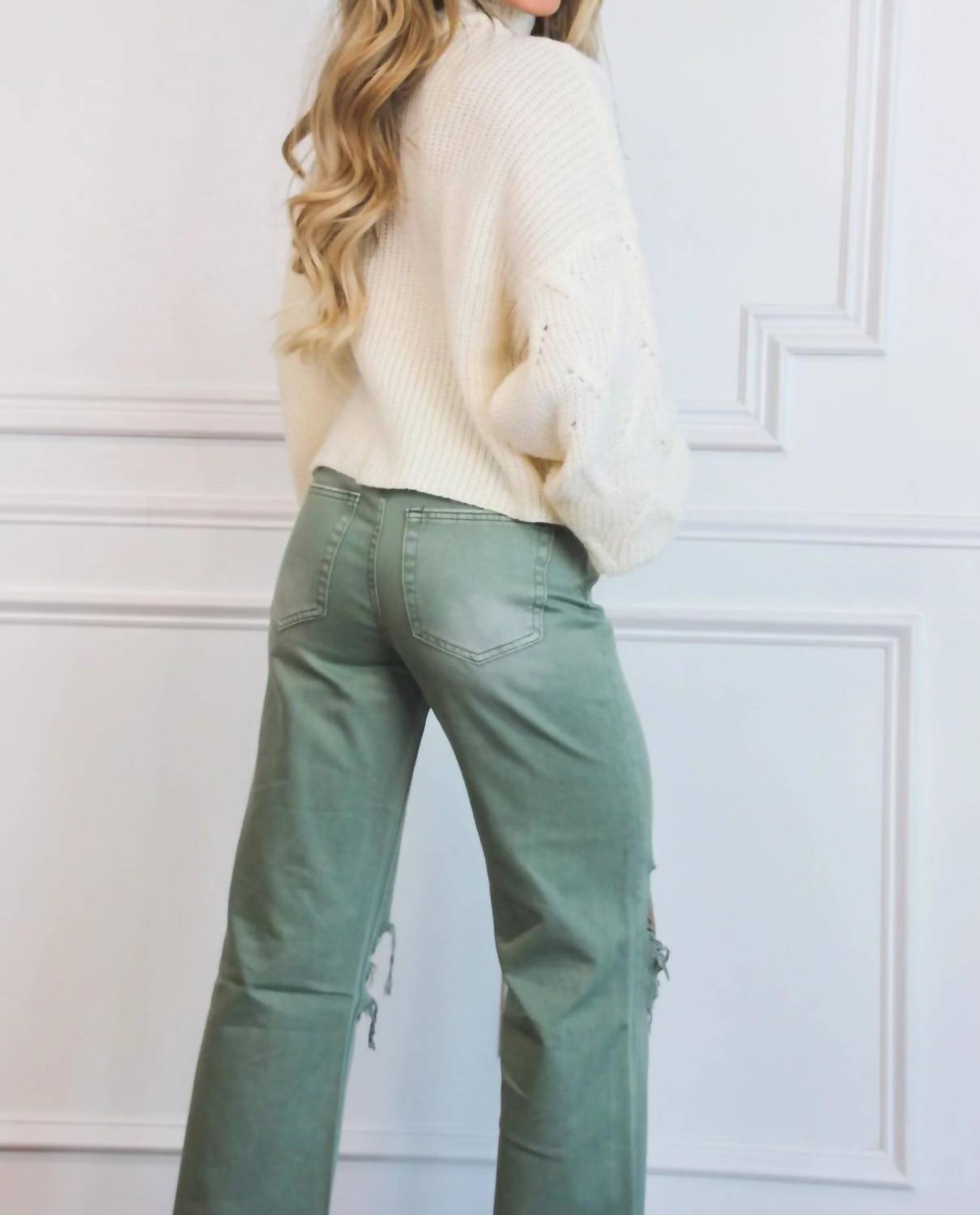 Vervet By Flying Monkey - Leslie Distressed High Waisted Crop Flare Jeans