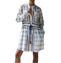 Hope For Flowers - Band Collar Mini Warp Plaid Dress