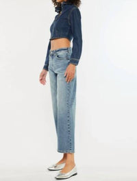 Kancan - Mid Rise Loose Barrel Fit Jeans