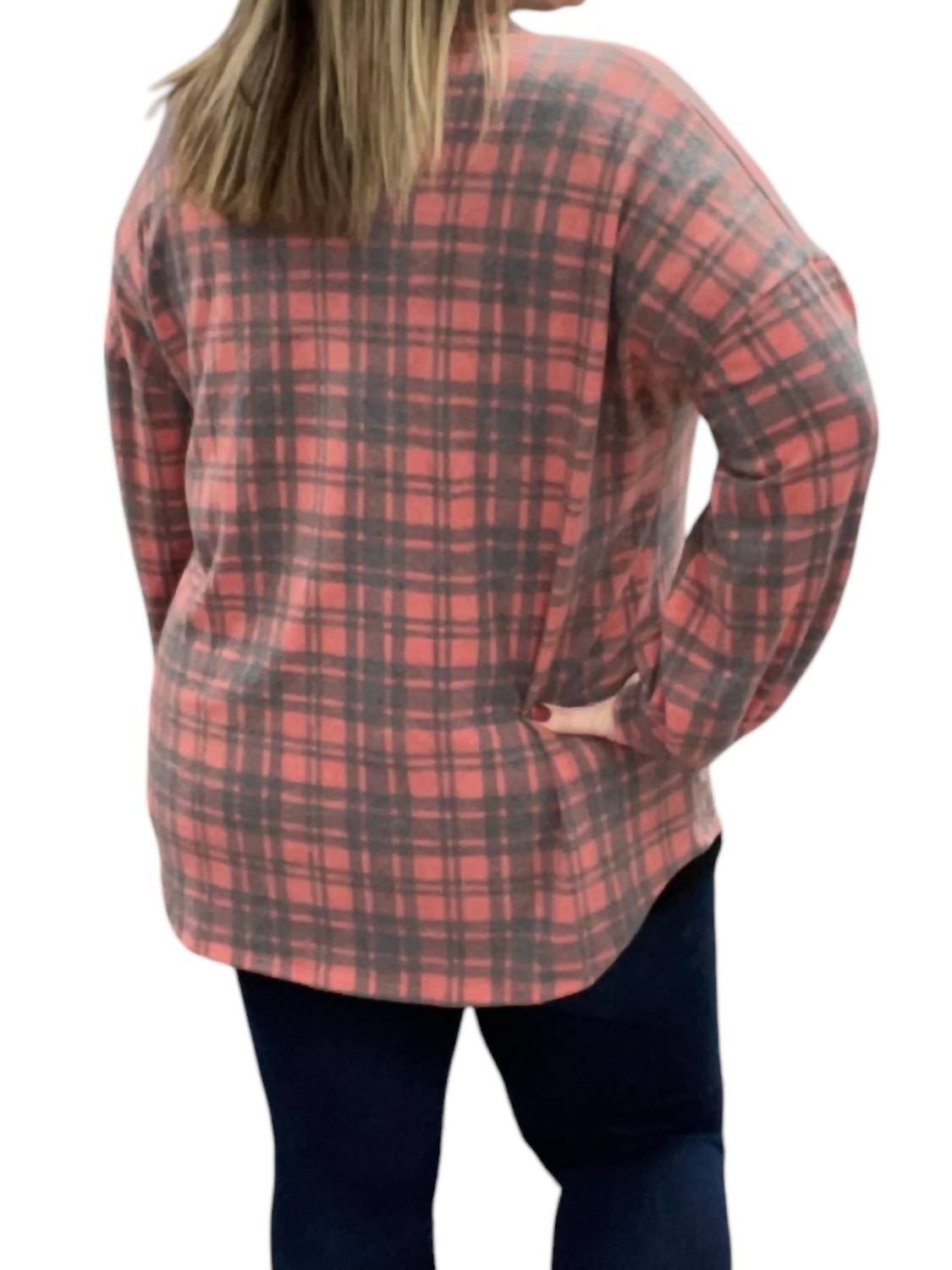 Honeyme - Buffalo Plaid Fleece Button Shirt Jacket