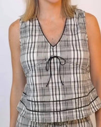 Greylin - EVELYN SLEEVELESS NECK DRAWSTRING TOP