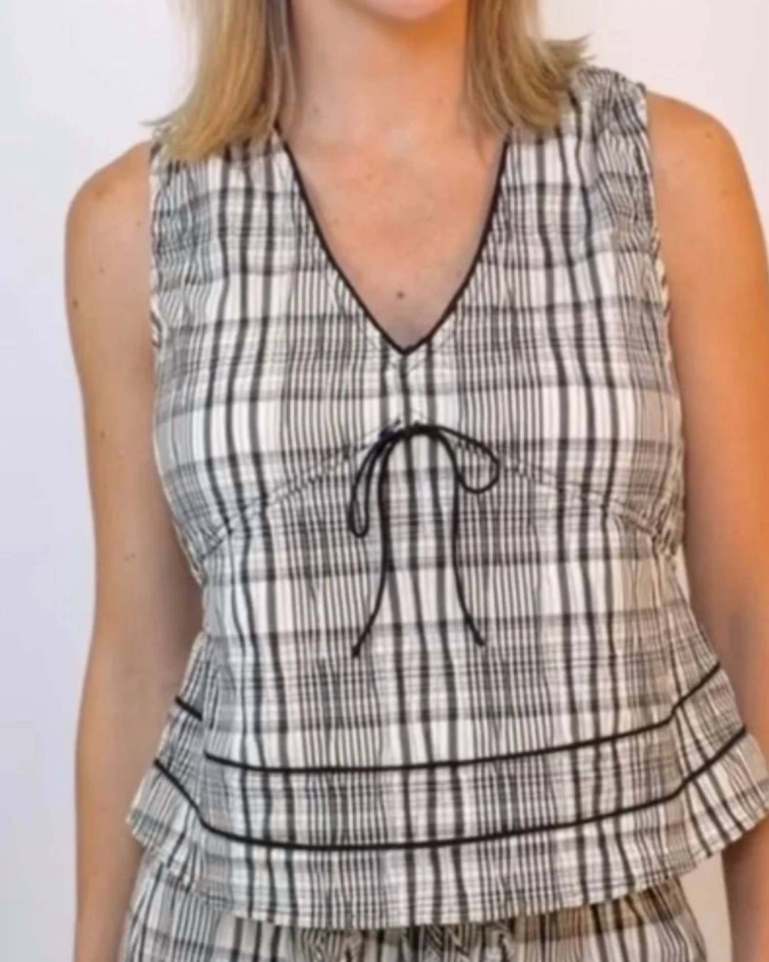 Greylin - EVELYN SLEEVELESS NECK DRAWSTRING TOP