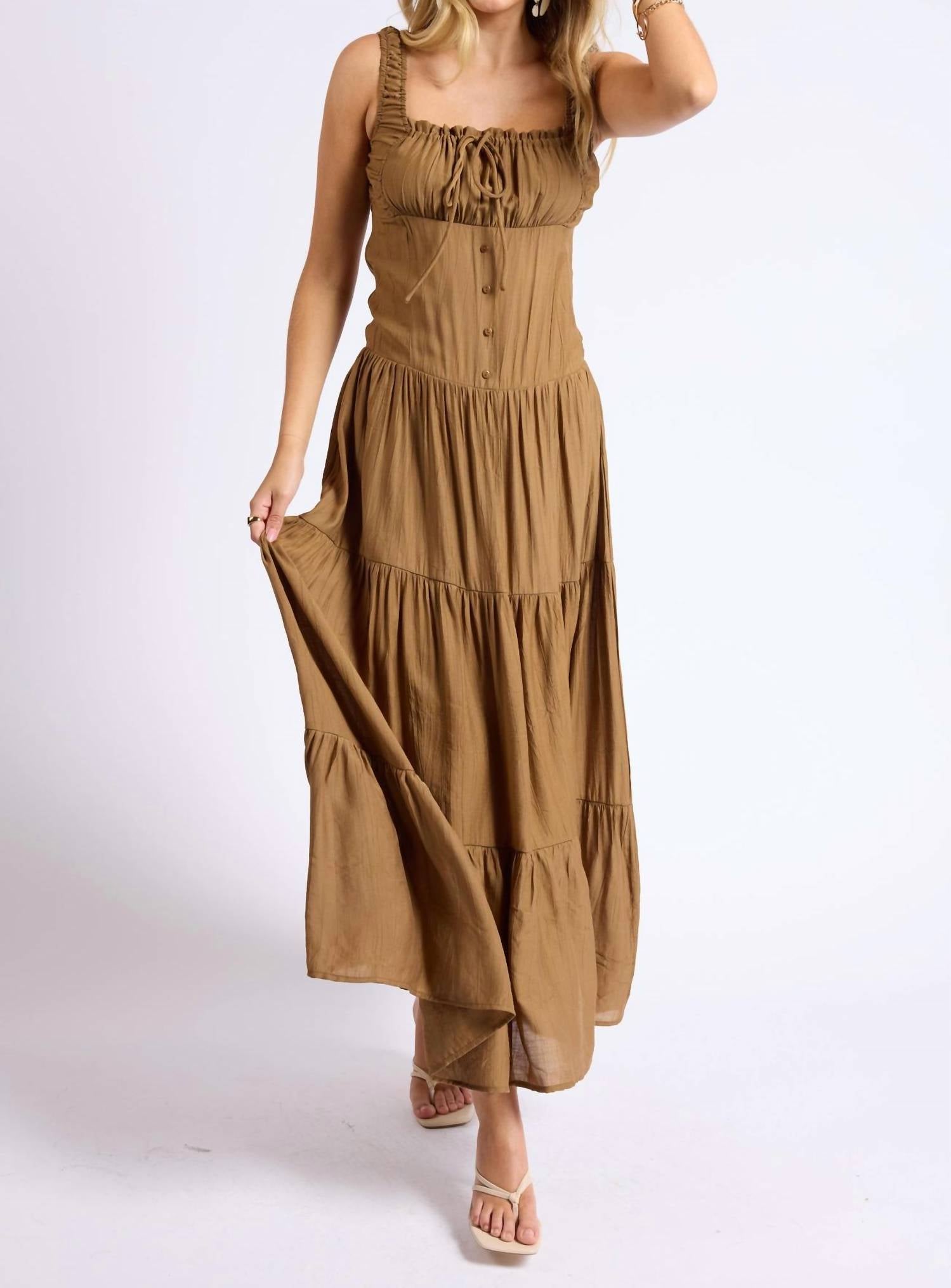 Sage The Label - Light A Fire Crinkled Maxi Dress