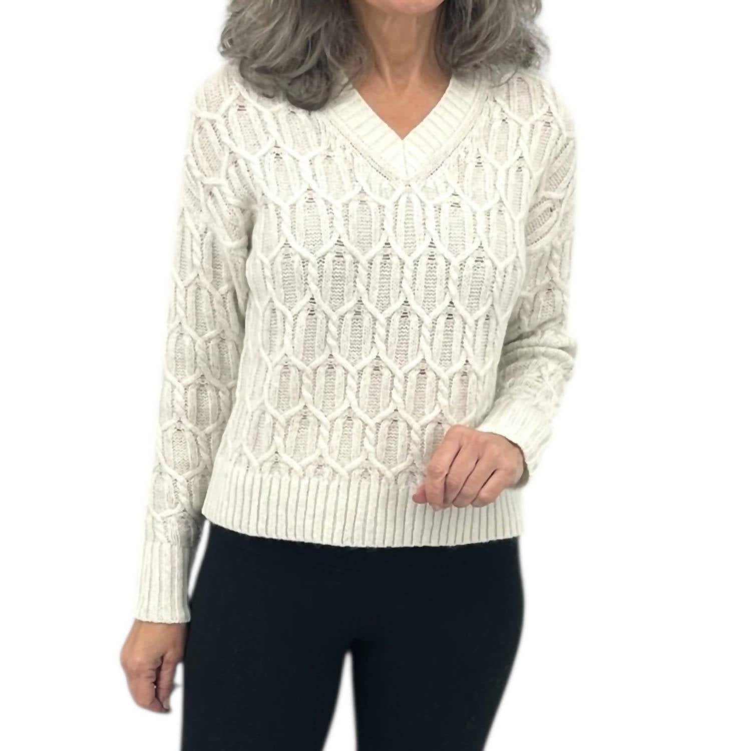 Kinross - Lofty Lurex Cable Sweater